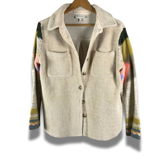 SKIES ARE BLUE Soft Knit Fall Time Boho Shacket Shirt Jacket SMALL - Picture 1 of 7